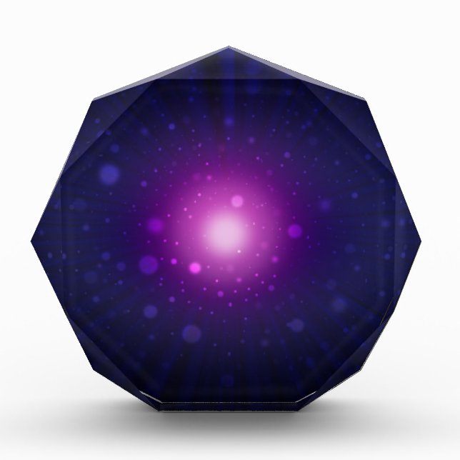 Blue Purple Space Galaxy Stars Abstract Acrylic Award (Front)