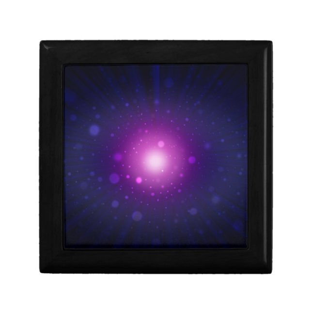 Blue Purple Space Galaxy Stars Abstract Gift Box (Front)