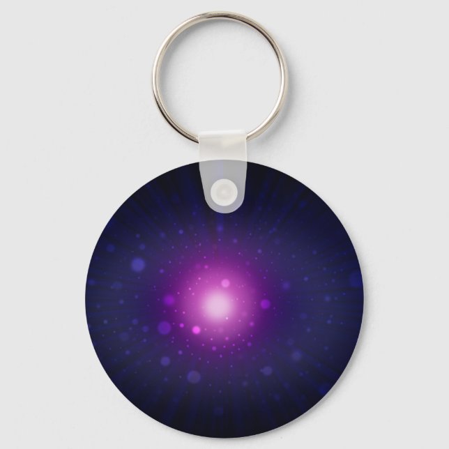 Blue Purple Space Galaxy Stars Abstract Keychain (Front)