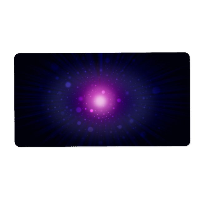 Blue Purple Space Galaxy Stars Abstract Label (Front)