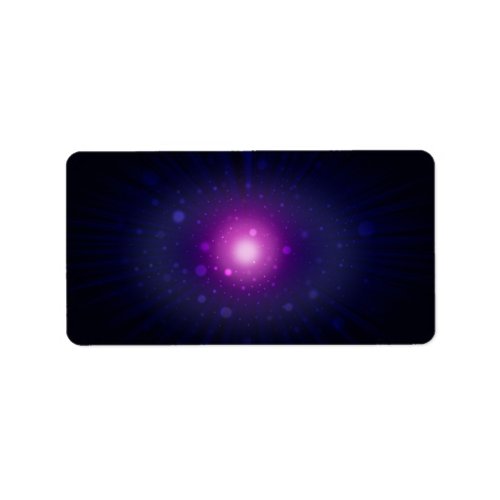 Blue Purple Space Galaxy Stars Abstract Label