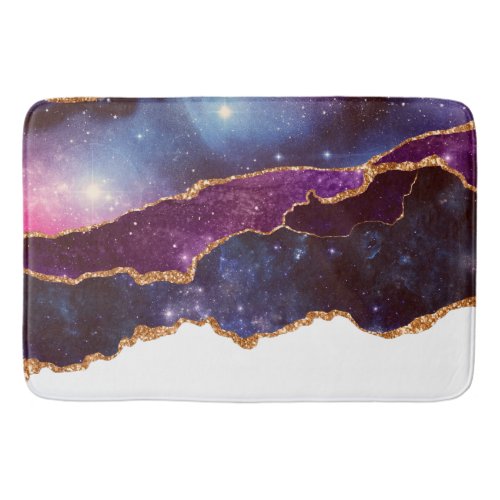 Blue  Purple Space  Stars Modern Agate Bath Mat