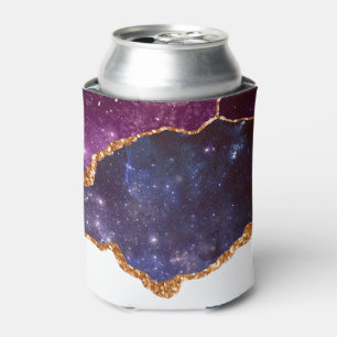 Blue & Purple Space & Stars Modern Agate Can Cooler