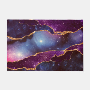 Blue & Purple Space & Stars Modern Agate Doormat