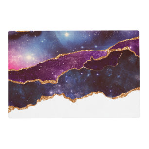 Blue & Purple Space & Stars Modern Agate Placemat