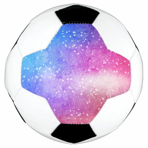 Blue purple starry galaxy sky soccer ball