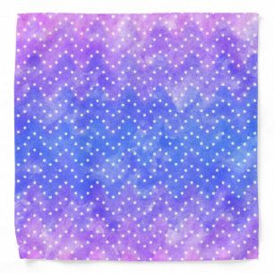 Blue Purple Starry Night Sky Galaxy Watercolor Bandana