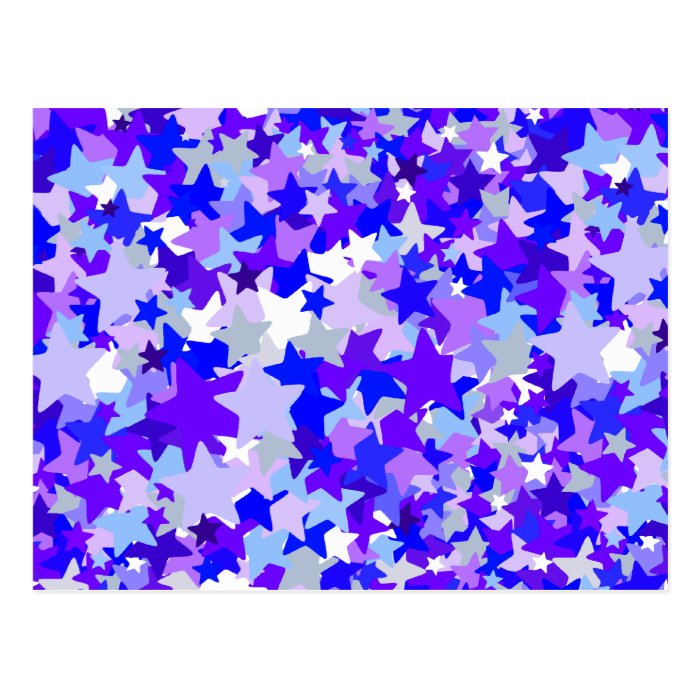 Blue & Purple Stars Confetti pattern Post Cards