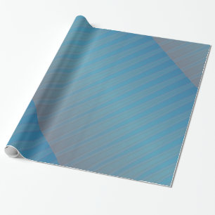 Blue Purple Stripe Modern Geometric Abstract Wrapping Paper