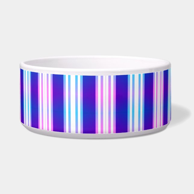 blue & purple striped electric retro  bowl (Front)