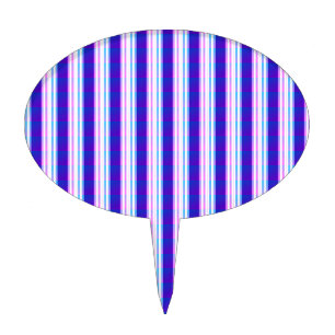 blue & purple striped electric retro  cake topper