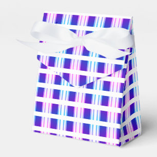 blue & purple striped electric retro  favor boxes