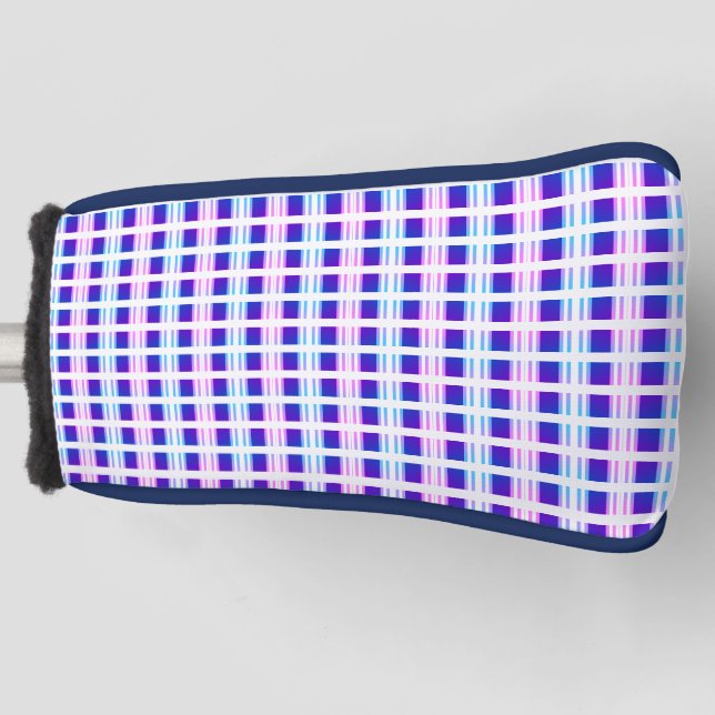blue & purple striped electric retro  golf head cover (Front)