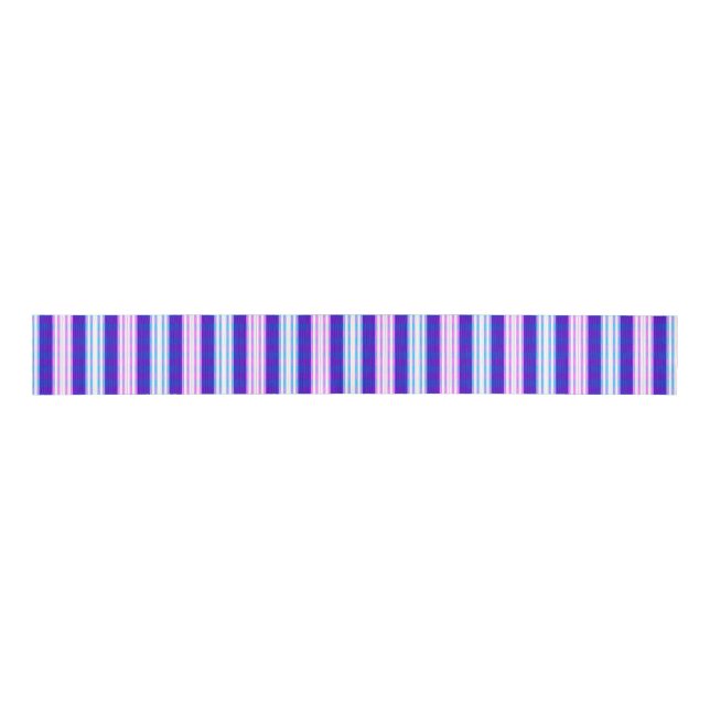 blue & purple striped electric retro  grosgrain ribbon (Front)