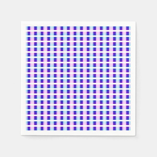 blue & purple striped electric retro  napkins (Front)