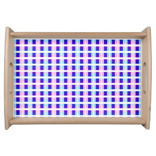 blue & purple striped electric retro  serving tray