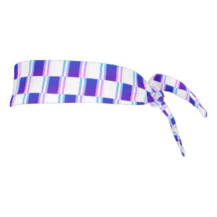 blue & purple striped electric retro tie headband