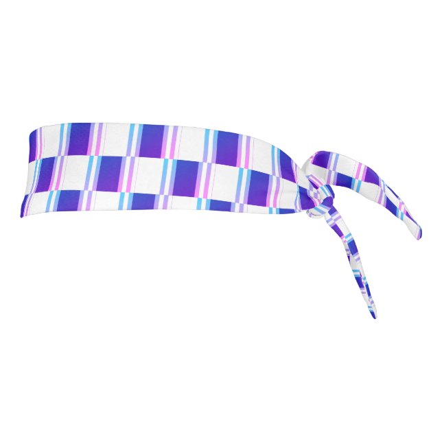 blue & purple striped electric retro  tie headband (Rotate 90)