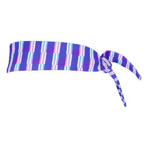 blue & purple striped electric retro tie headband