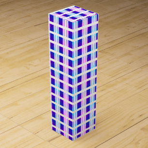 blue & purple striped electric retro wine box