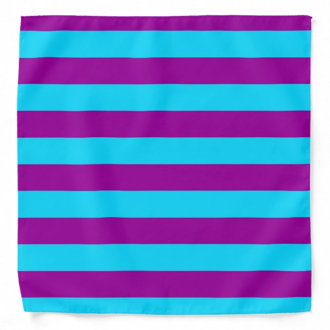 Blue Purple Stripes Design  Bandana (Front)