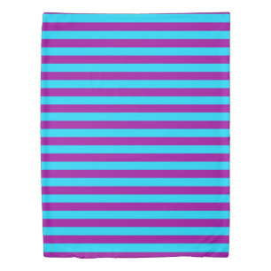 Blue Purple Stripes Design Duvet Cover