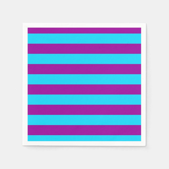 Blue Purple Stripes Design  Napkins (Front)