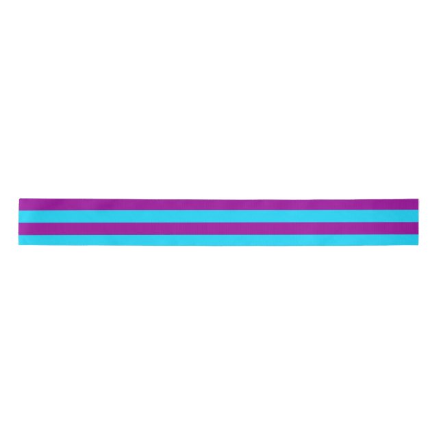 Blue Purple Stripes Design  Satin Ribbon (Front)