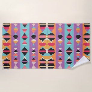 Blue Purple Stripes Pattern mix Beach Towel