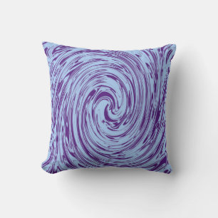 Blue Purple Swirls Abstract Pattern Stylish Custom Throw Pillow