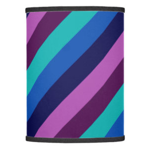 Blue Purple Teal Stripes Lamp Shade