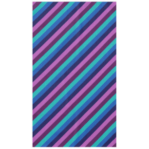 Blue Purple Teal Stripes Large Tablecloth
