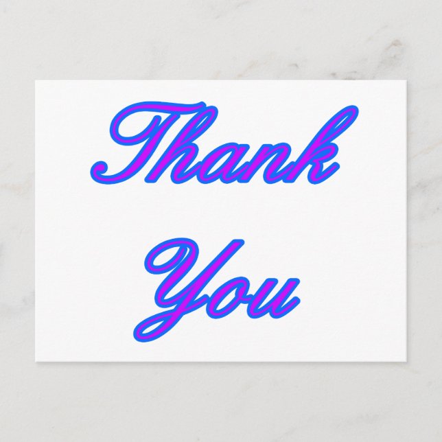 Blue Purple Thank You Design The MUSEUM Zazzle Gif Postcard (Front)