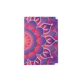 Blue Purple Traditional Mandala Design Passport Holder