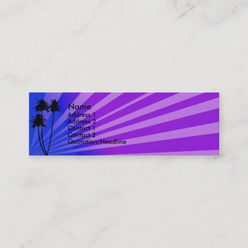 Blue/Purple Tropical Profile Card Business Card Template