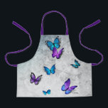 Blue Purple Watercolor 3D Butterfly Name Monogram Apron<br><div class="desc">Create your own custom 3D butterfly aprons on an elegant easy diy template. Move the purple and blue monarch butterflies to arrange them to your liking, and add your subtle monogram initials, name or other personalized text down below. The pretty watercolor art hand painted by Raphaela Wilson depicts a blue...</div>