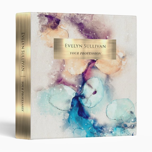 Blue purple watercolor foil binder (Front/Spine)