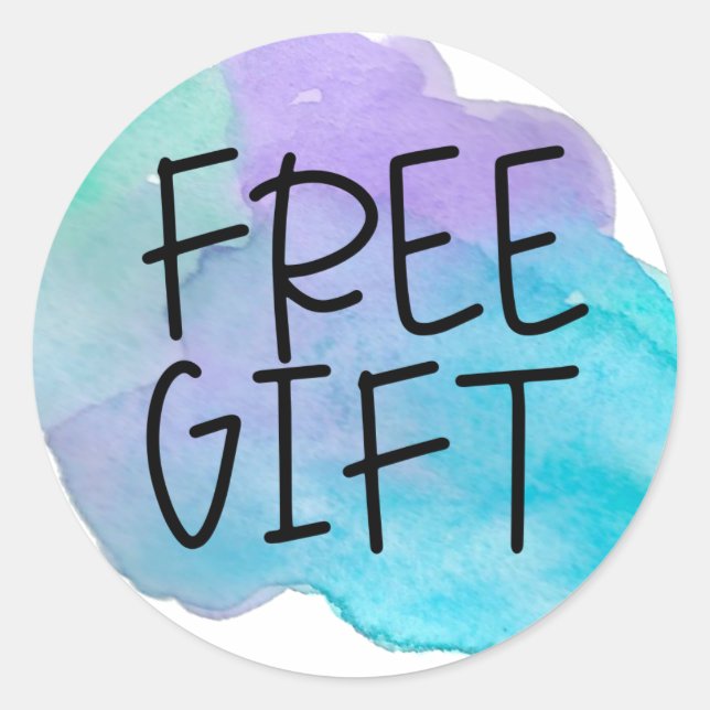 Blue purple watercolor free sample sticker (Front)