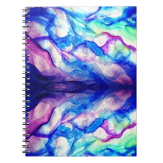 Blue Purple Watercolor Waves  Notebook