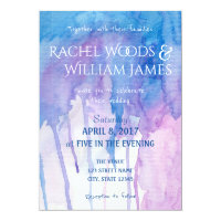 Blue & Purple Watercolor | Wedding Invitation