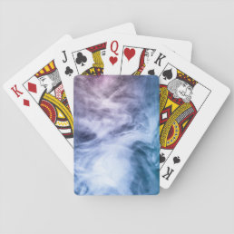 Blue purple white abstract heavenly clouds smoke playing cards
