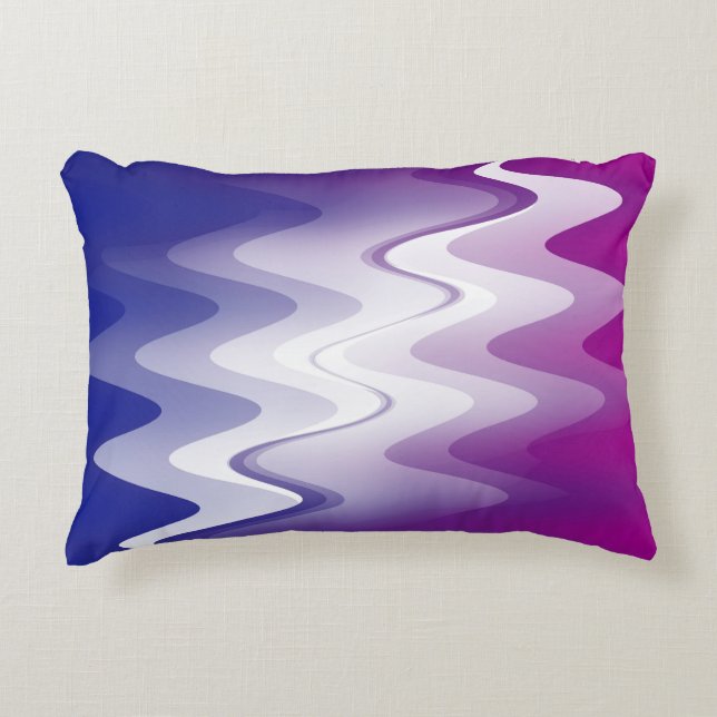 Blue purple white accent pillow (Front)