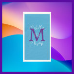 Blue Purple White Bat Mitzvah Name Monogram  Paper Guest Towels<br><div class="desc">This paper guest towel can be any background color you select.  Default Background is blue; Name and Event (Bat Mitzvah) is fancy white script typography,  monogram is purple. "create your own."  Guests will appreciate having disposable hand towels available. All Rights Reserved © 2024 Alan & Marcia Socolik..</div>