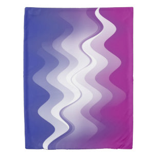 Blue purple white duvet cover