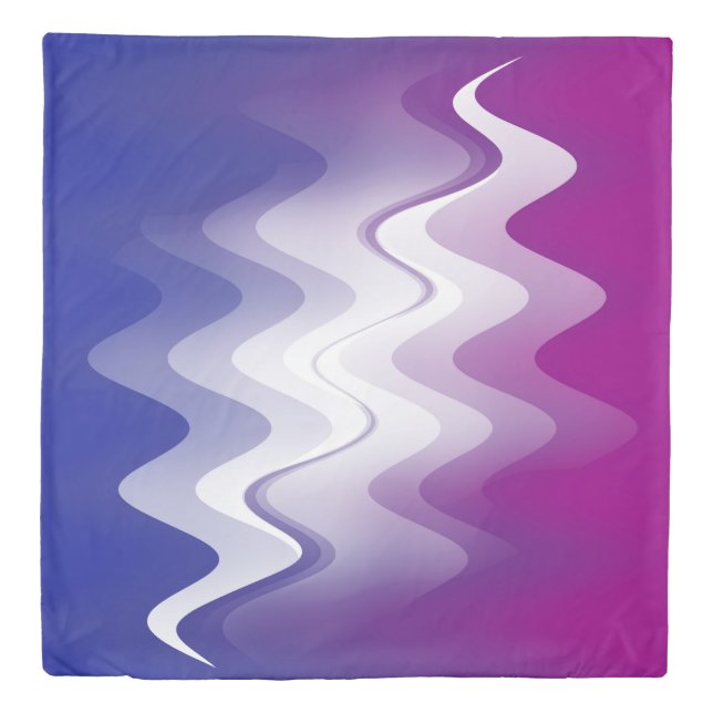 Blue purple white duvet cover (Front)