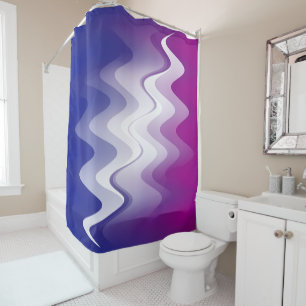 Blue purple white shower curtain