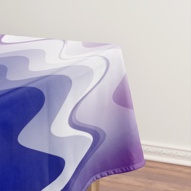 Blue purple white tablecloth (In Situ)