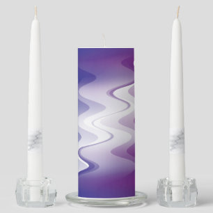 Blue purple white unity candle set