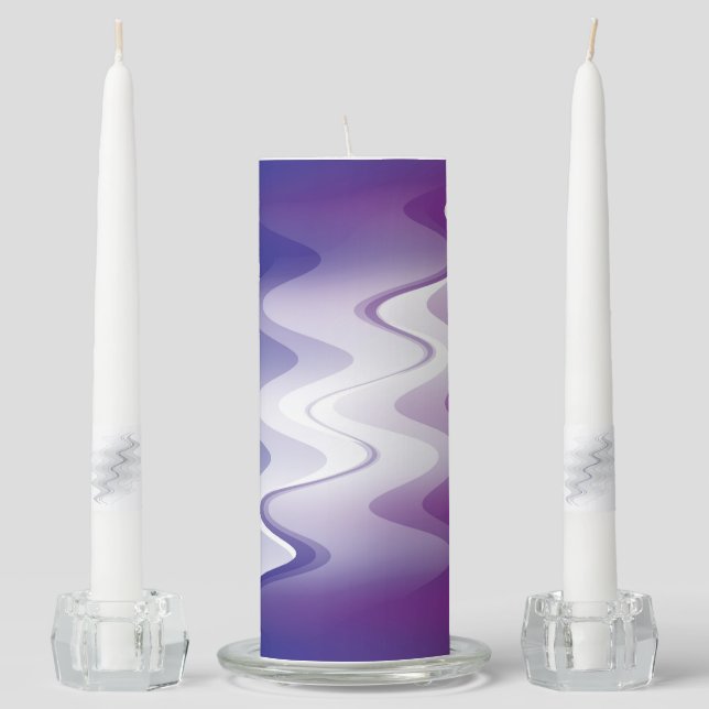 Blue purple white unity candle set (Front)