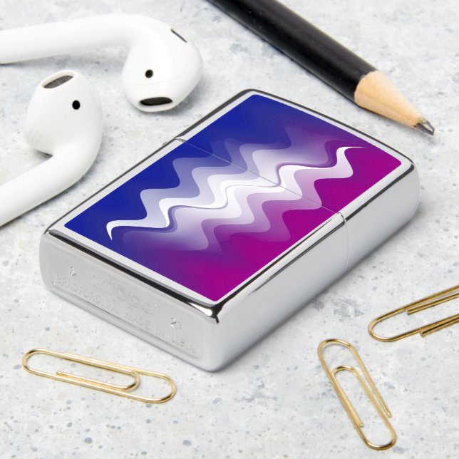 Blue purple white zippo lighter (On Table 2)